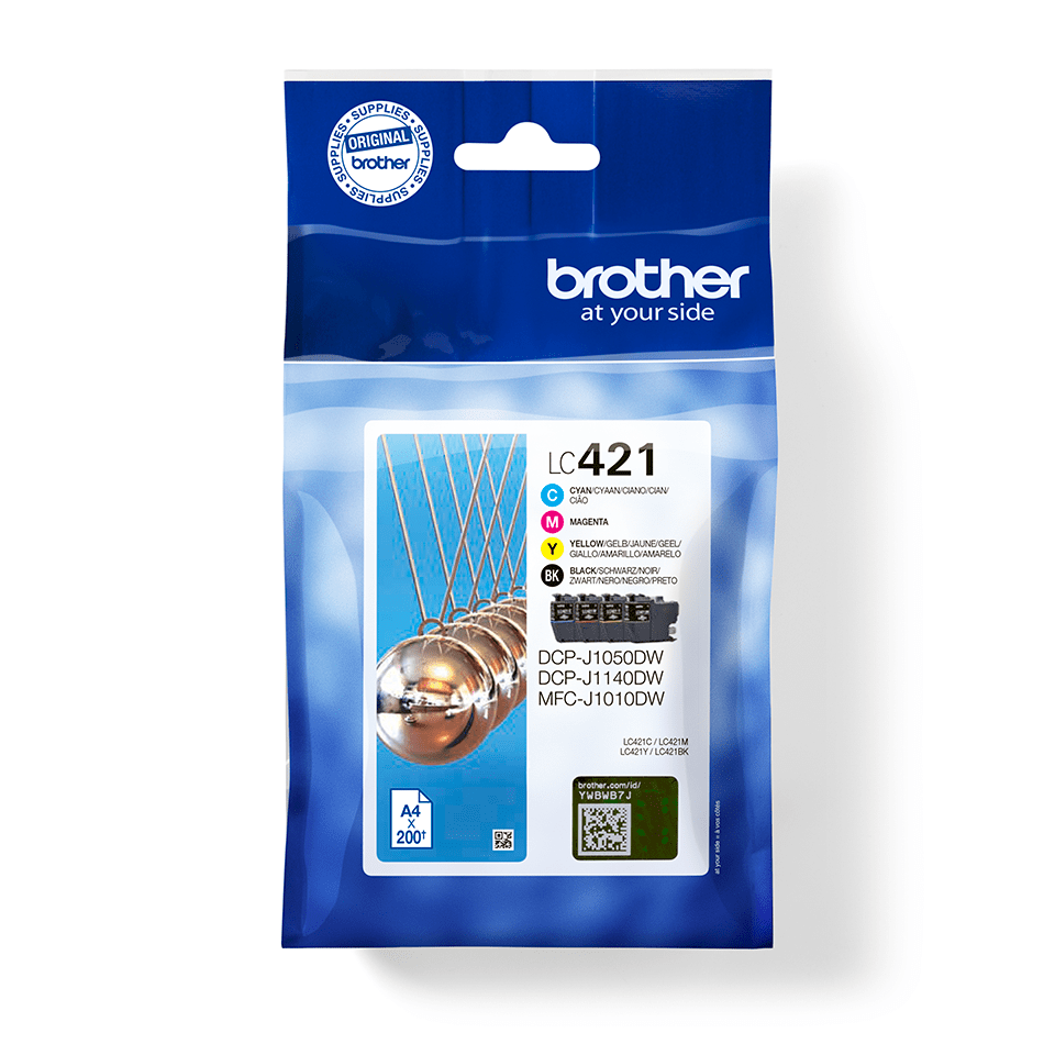 [LC421VAL] Pack cartouches d'encre Brother LC-421VAL / LC421VAL, 4 couleurs, 200 pages