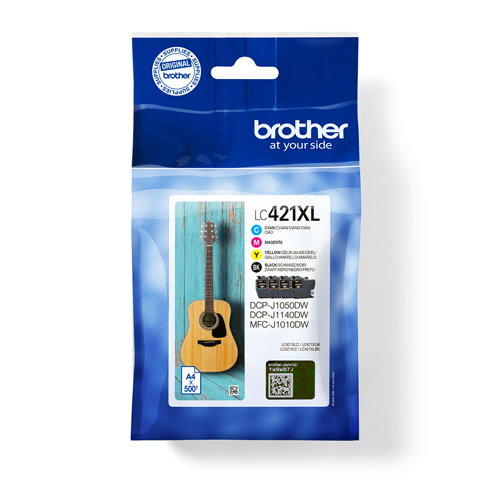 [LC421XLVAL] Pack cartouches d'encre Brother LC-421XLVAL / LC421XLVAL, 4 couleurs XL, 500 pages