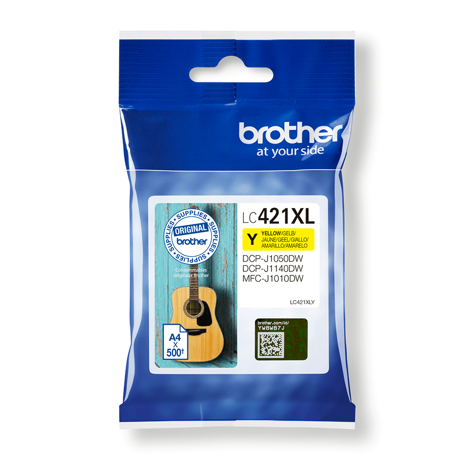 Brother LC-421XLY / LC421XLY yellow ink cartridge XL, 500 pages