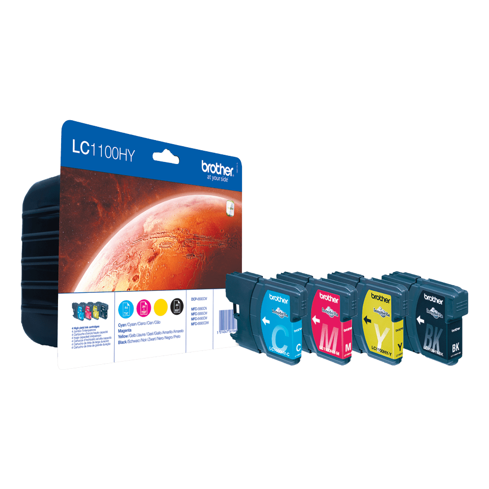 [LC1100HYVALBP] Brother Tinten-Multipack LC-1100HYVALBP / LC1100HYVALBP, 4 Farben XL, 750 Seiten