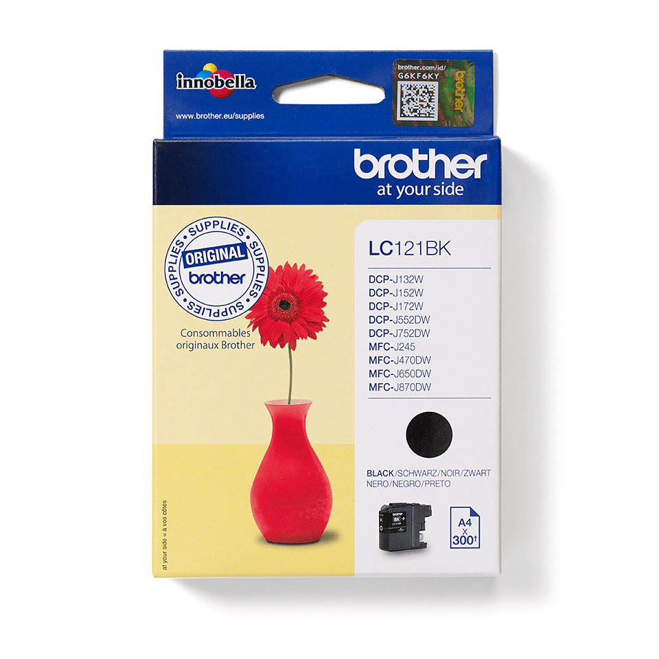 [LC121BK] Brother Tintenpatrone LC-121BK / LC121BK Schwarz, 300 Seiten