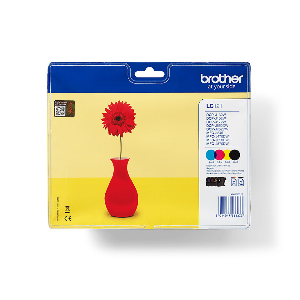 [LC121VALBP] Pack cartouches d'encre Brother LC-121VALBP / LC121VALBP, 4 couleurs, 300 pages
