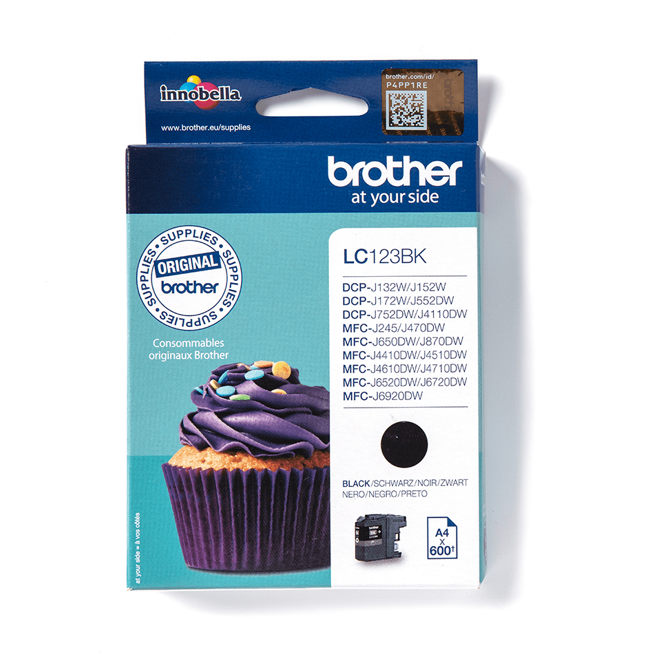 [LC123BK] Cartouche d'encre Brother LC-123BK / LC123BK noire XL, 600 pages