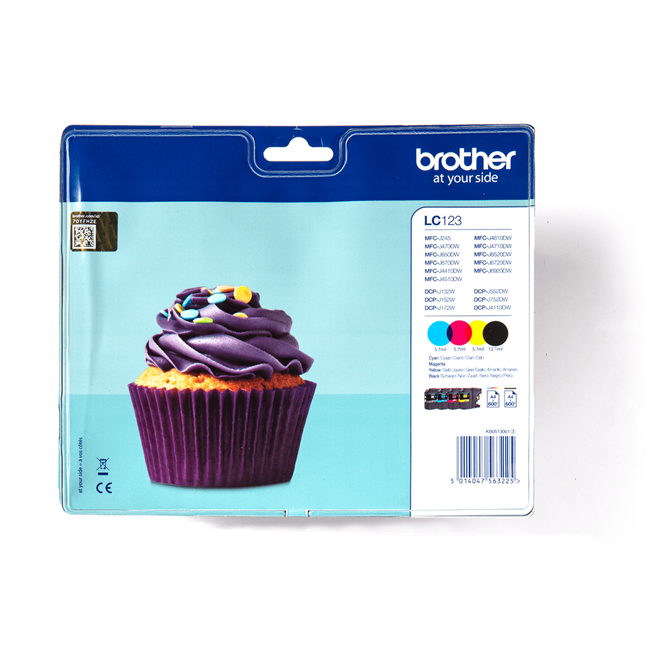 [LC123VALBP] Pack cartouches d'encre Brother LC-123VALBP / LC123VALBP, 4 couleurs XL, 600 pages
