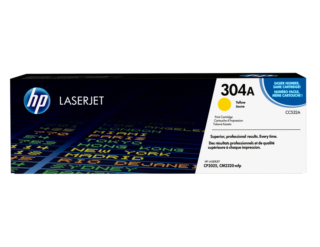 HP 304A / CC532A yellow toner, 2,800 pages
