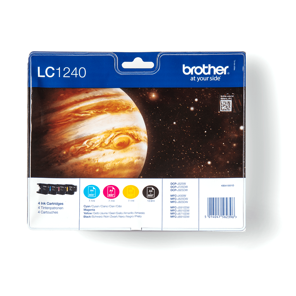 [LC1240VALBP] Brother Tinten-Multipack LC-1240VALBP / LC1240VALBP, 4 Farben XL, 600 Seiten