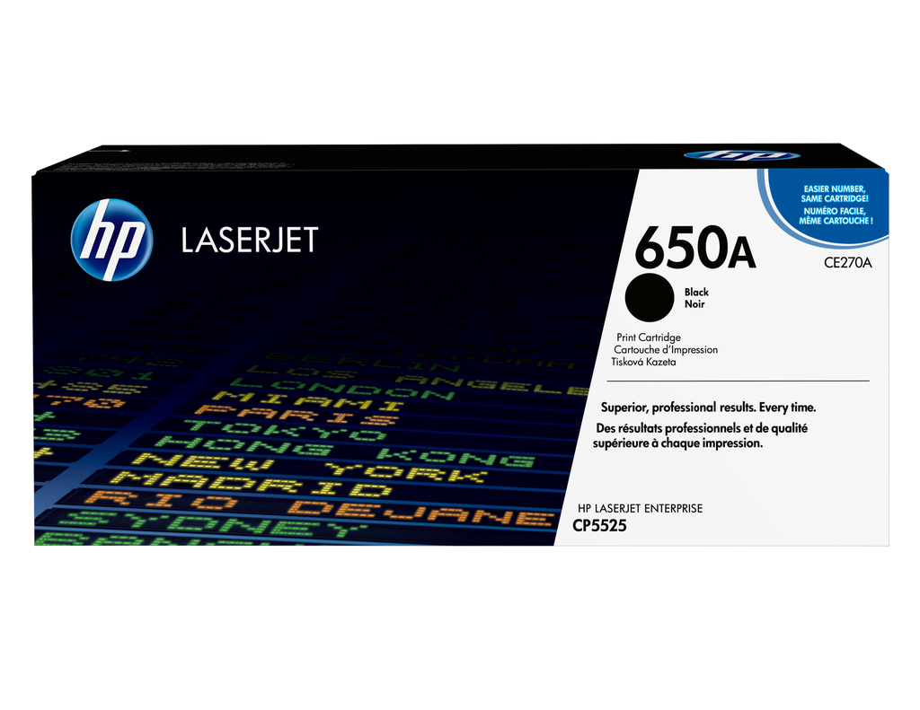 HP 650A / CE270A black toner, 13,500 pages