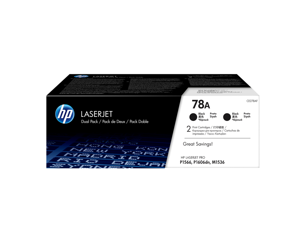 Pack de 2 toners HP 78A / CE278AD noir, 2 x 2 100 pages