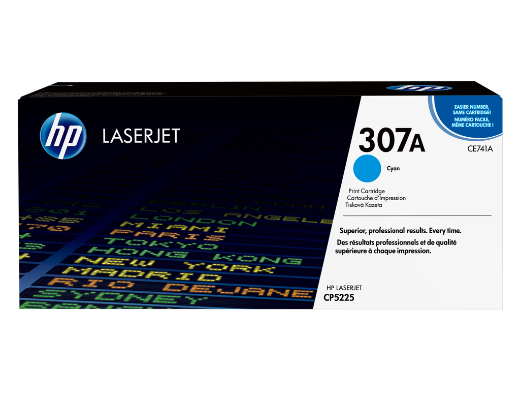 HP 307A / CE741A cyan toner, 7,300 pages