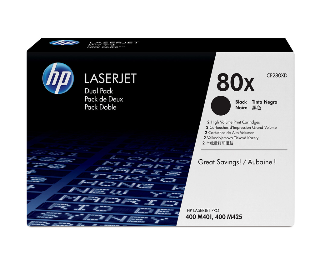 [CF280XD] HP 80X / CF280XD black XL toner 2-pack, 2 x 6,900 pages