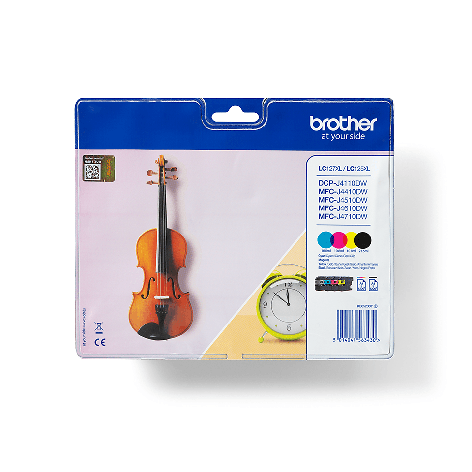 [LC127XLVALBP] Pack cartouches d'encre Brother LC-127XLVALBP / LC127XLVALBP, 4 couleurs XXL, 1 200 pages