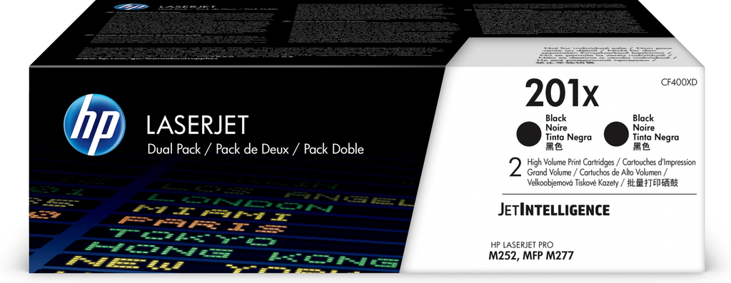 [CF400XD] 2er-Pack Toner HP 201X / CF400XD Schwarz XL, 2 x 2.800 Seiten