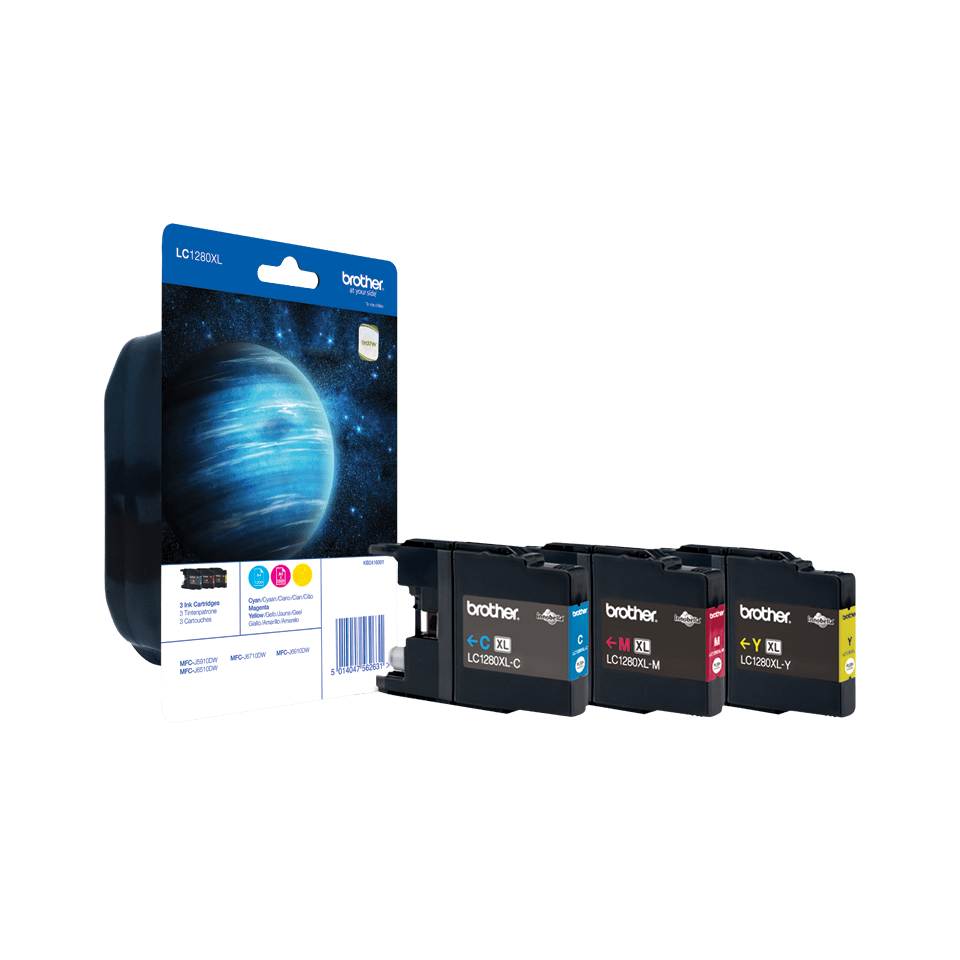 Brother LC-1280XLRBWBP / LC1280XLRBWBP ink cartridge value pack, 3 colors XXL, 1,200 pages