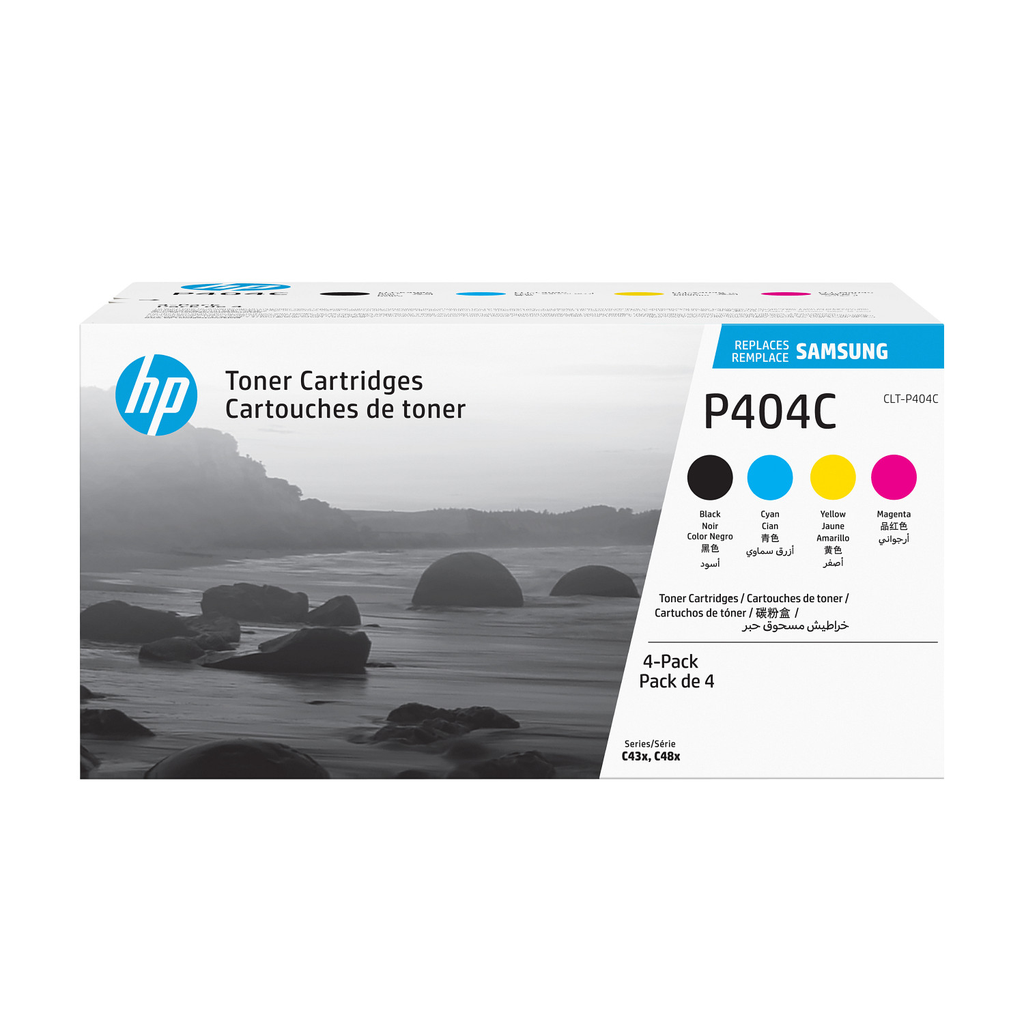 [SU365A] 4er-Pack Toner HP CLT-P404C / SU365A 4 Farben XL, 1.000 Seiten