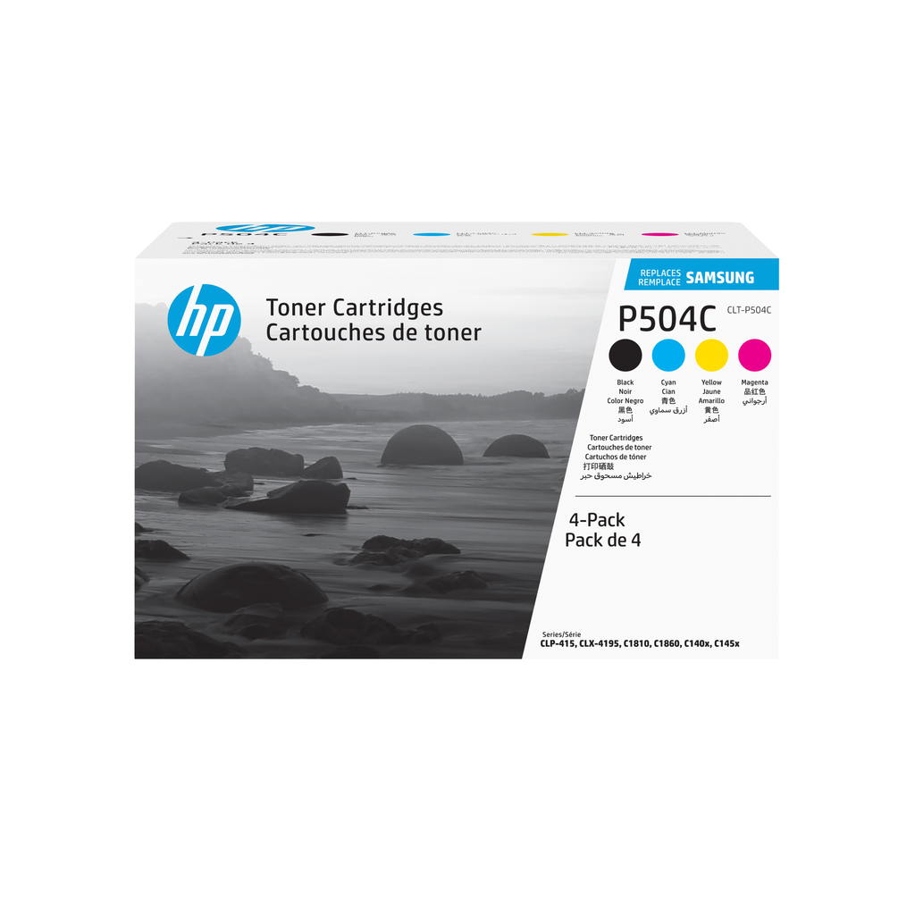 [SU400A] 4er-Pack Toner HP CLT-P504C / SU400A 4 Farben XL, 2.500 Seiten