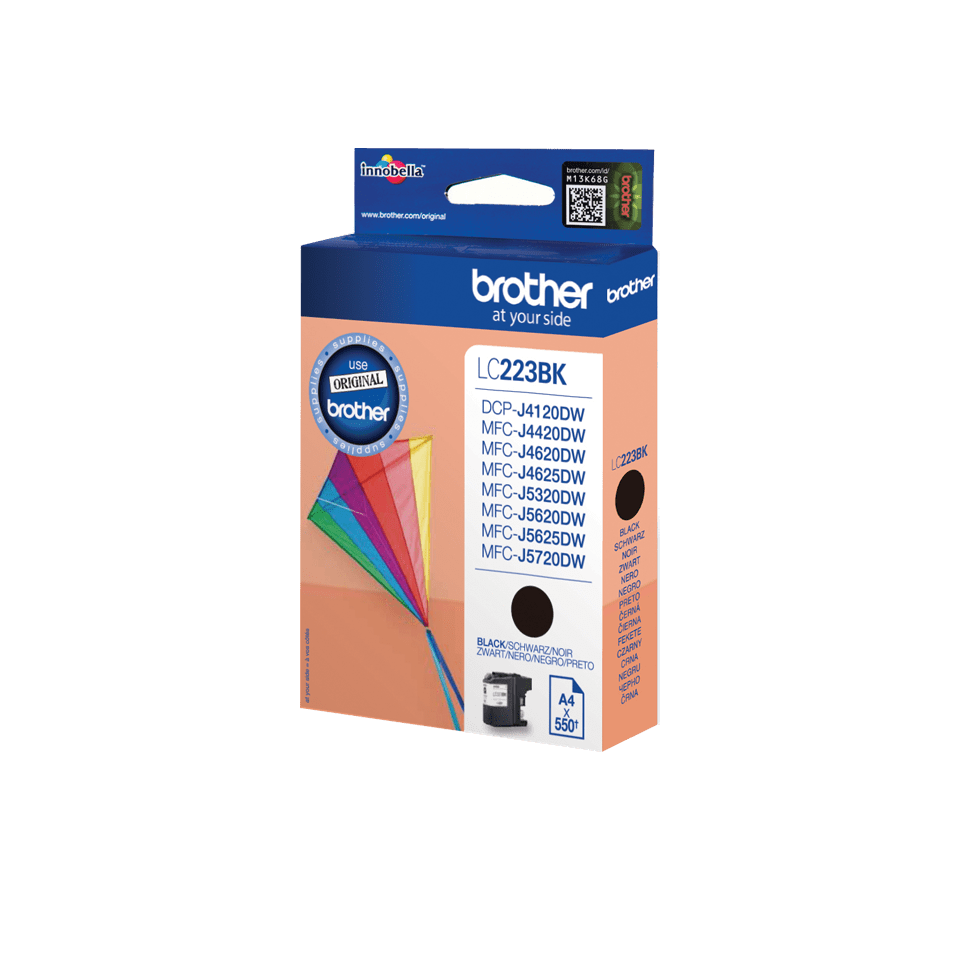 Brother LC-223BK / LC223BK black ink cartridge XL, 550 pages