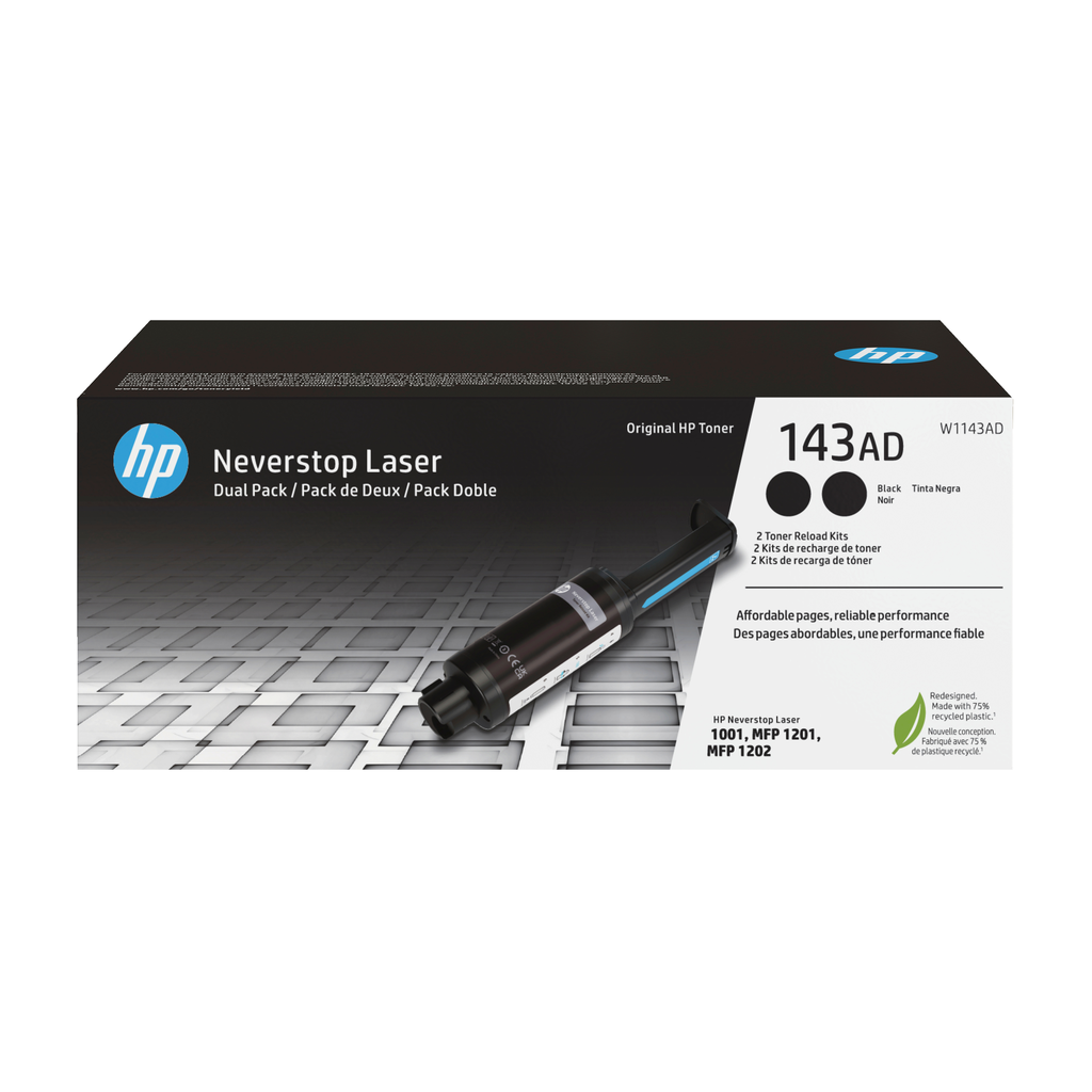 HP 143AD / W1143AD black toner 2-pack, 2 x 2,500 pages