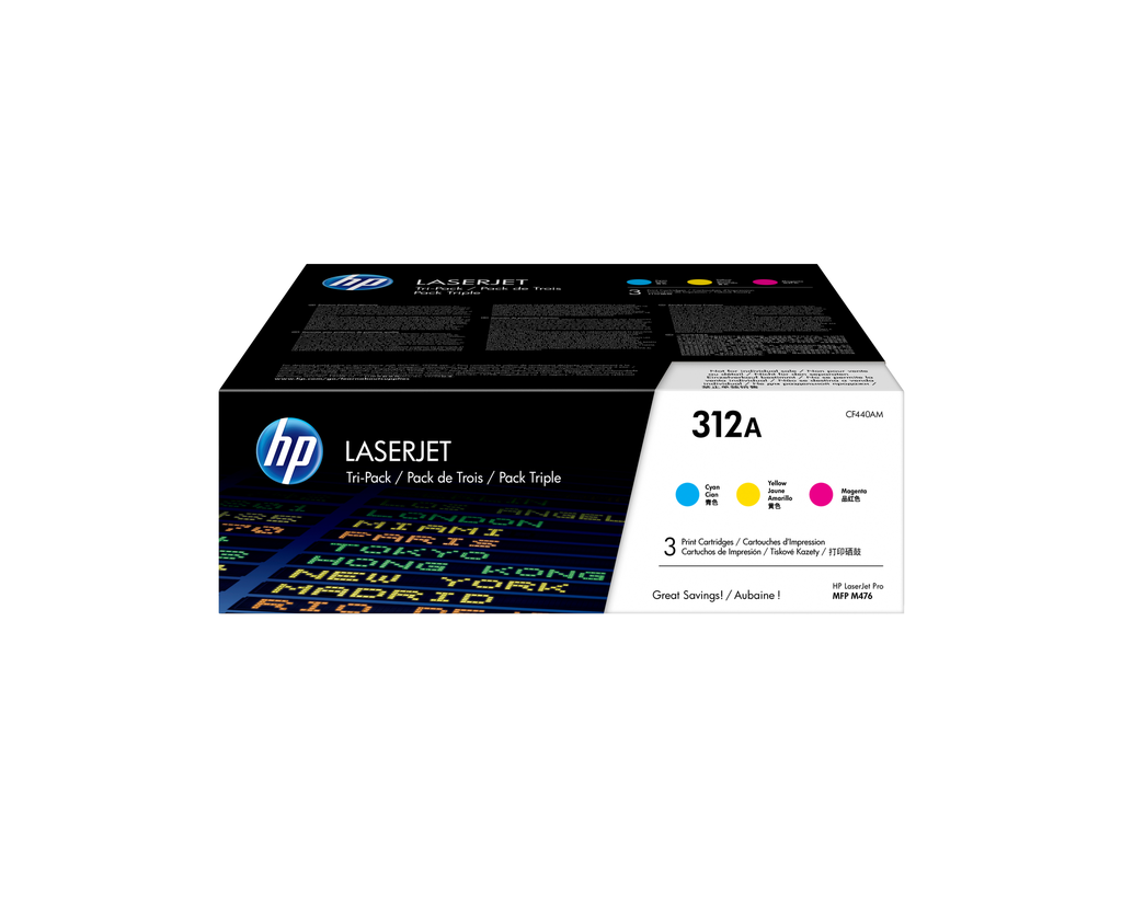 Pack de 3 toners HP 312A / CF440AM 3 couleurs, 2 700 pages