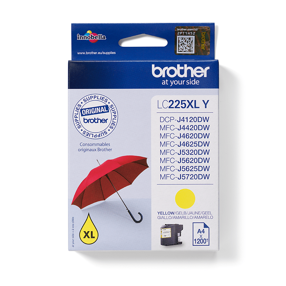 [LC225XLY] Cartouche d'encre Brother LC-225XLY / LC225XLY jaune XXL, 1 200 pages