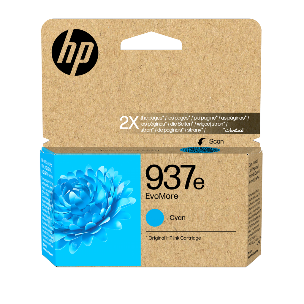 [4S6W6NE] Tintenpatrone HP 937E / 4S6W6NE Cyan XL, 1.650 Seiten