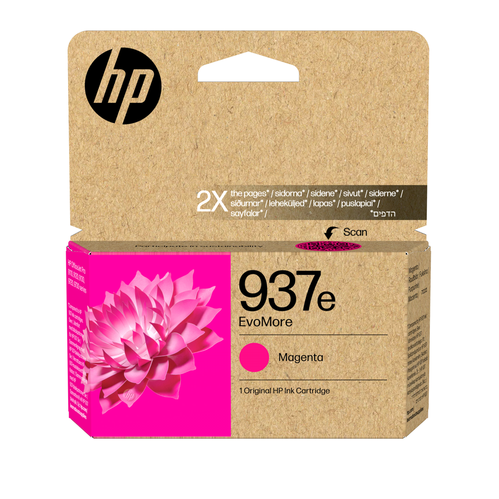 Cartouche d'encre HP 937E / 4S6W7NE magenta XL, 1 650 pages