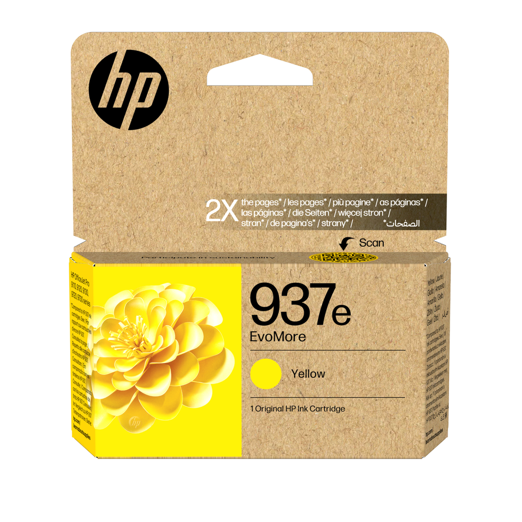 [4S6W8NE] Tintenpatrone HP 937E / 4S6W8NE Gelb XL, 1.650 Seiten