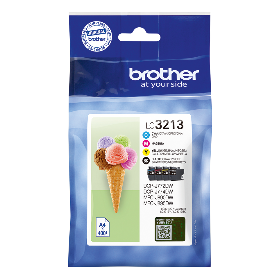 Brother Tinten-Multipack LC-3213VAL / LC3213VAL, 4 Farben XL, 400 Seiten