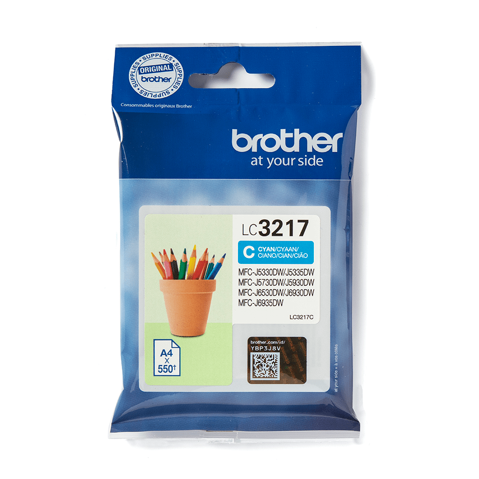 Brother Tintenpatrone LC-3217C / LC3217C Cyan, 550 Seiten