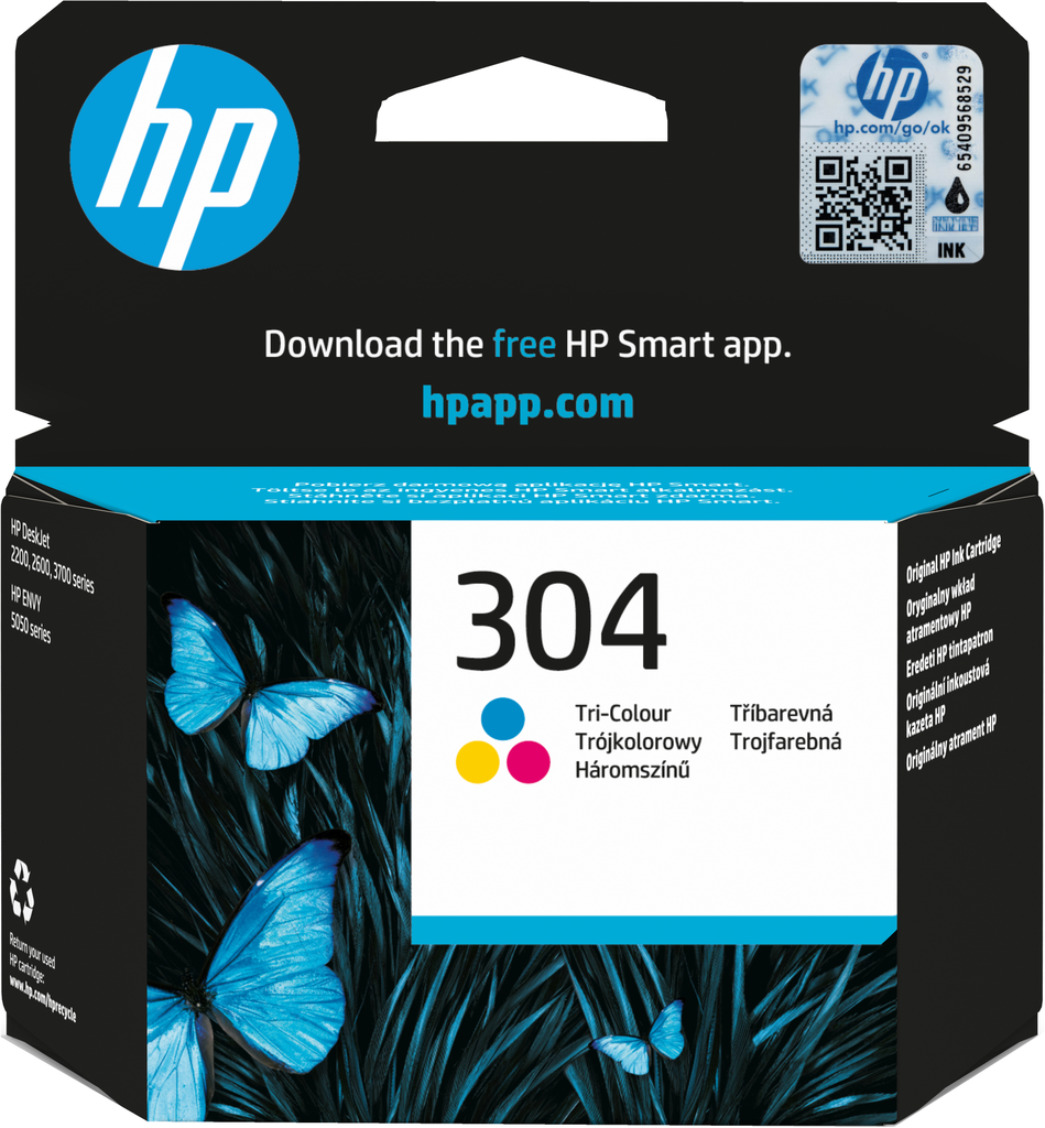 Cartouche d'encre HP 304 / N9K05AE 3 couleurs, 100 pages