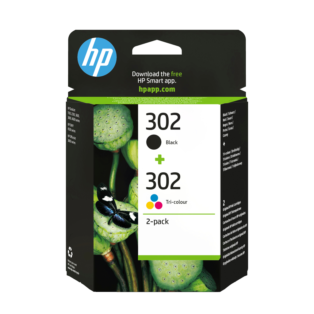 Multipack HP 302 / X4D37AE 4 Farben, 170 Seiten