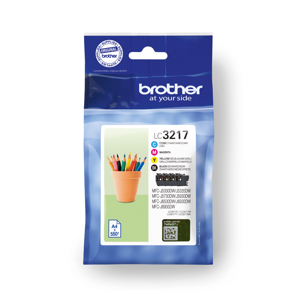 [LC3217VAL] Pack cartouches d'encre Brother LC-3217VAL / LC3217VAL, 4 couleurs, 550 pages