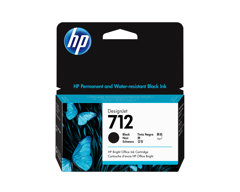 [3ED70A] Cartouche d'encre HP 712 / 3ED70A noire, 38 ml