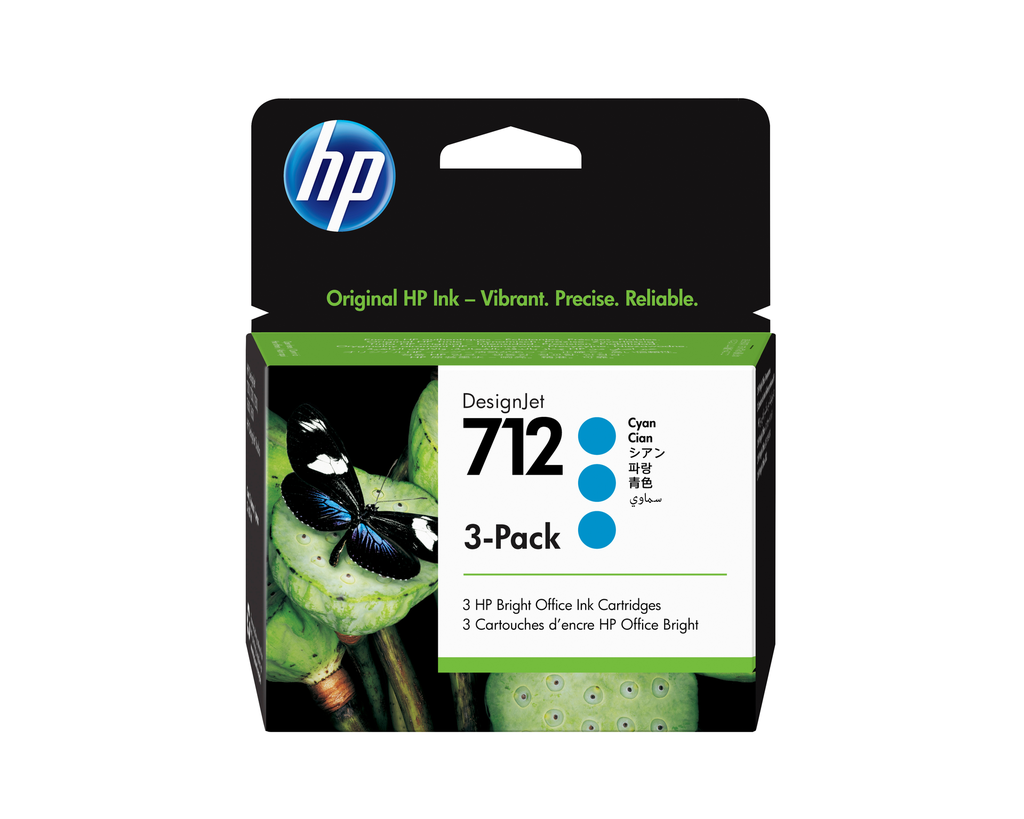 Tintenpatrone HP 712 / 3ED77A Cyan, 29 ml (3er-Pack)