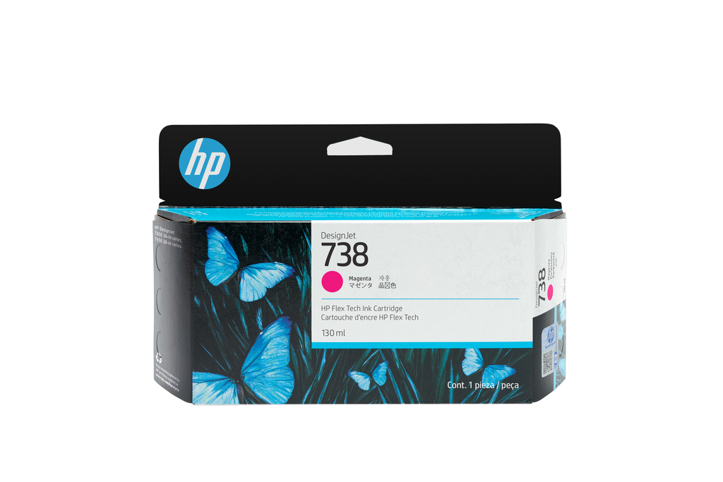 [498N6A] Cartouche d'encre HP 738 / 498N6A magenta, 130 ml