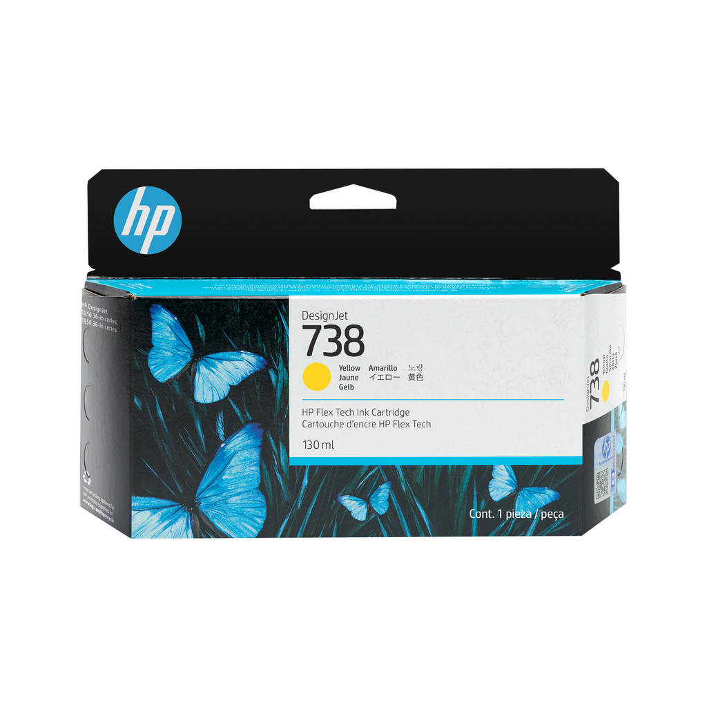 [498N7A] Cartouche d'encre HP 738 / 498N7A jaune, 130 ml