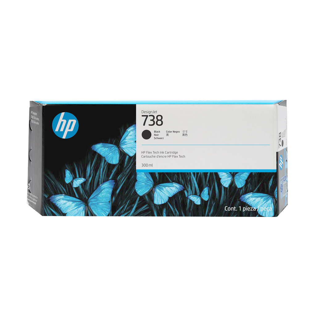 [498N8A] HP 738 / 498N8A black ink cartridge, 300 ml