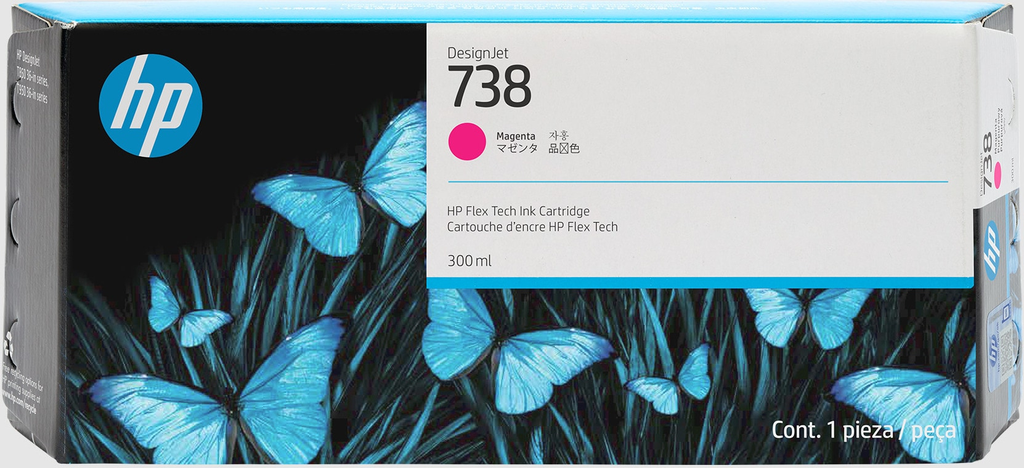 [676M7A] Cartouche d'encre HP 738 / 676M7A magenta, 300 ml