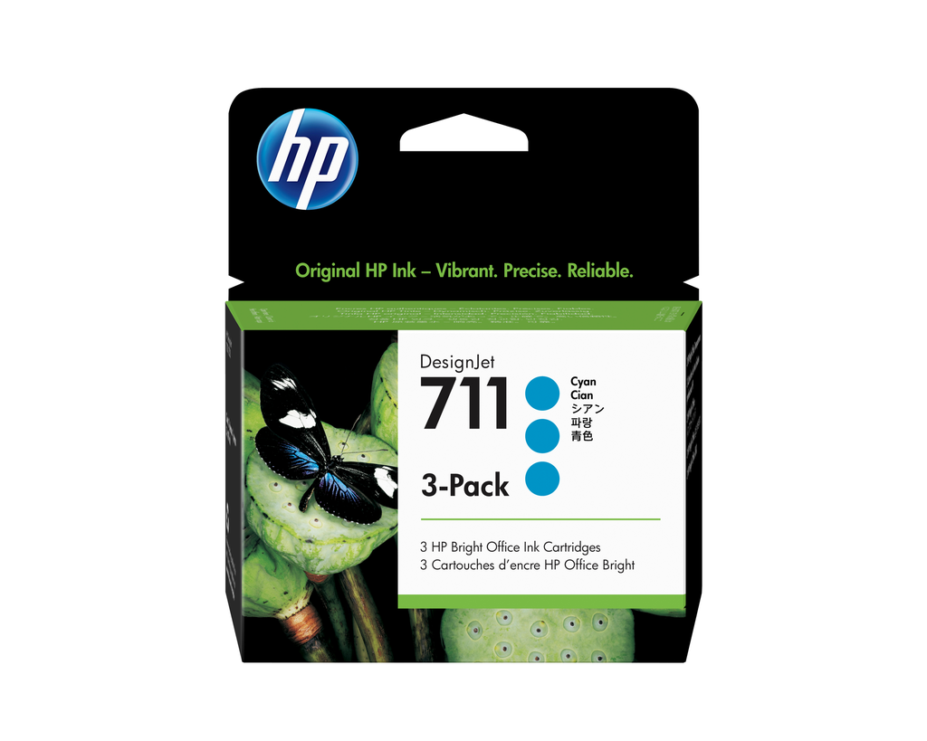 Tintenpatrone HP 711 / CZ134A Cyan, 29 ml (3er-Pack)