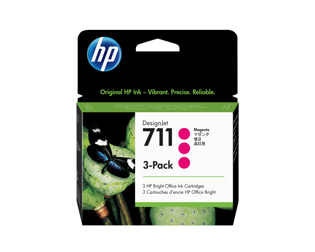 Cartouche d'encre HP 711 / CZ135A magenta, 29 ml (lot de 3)