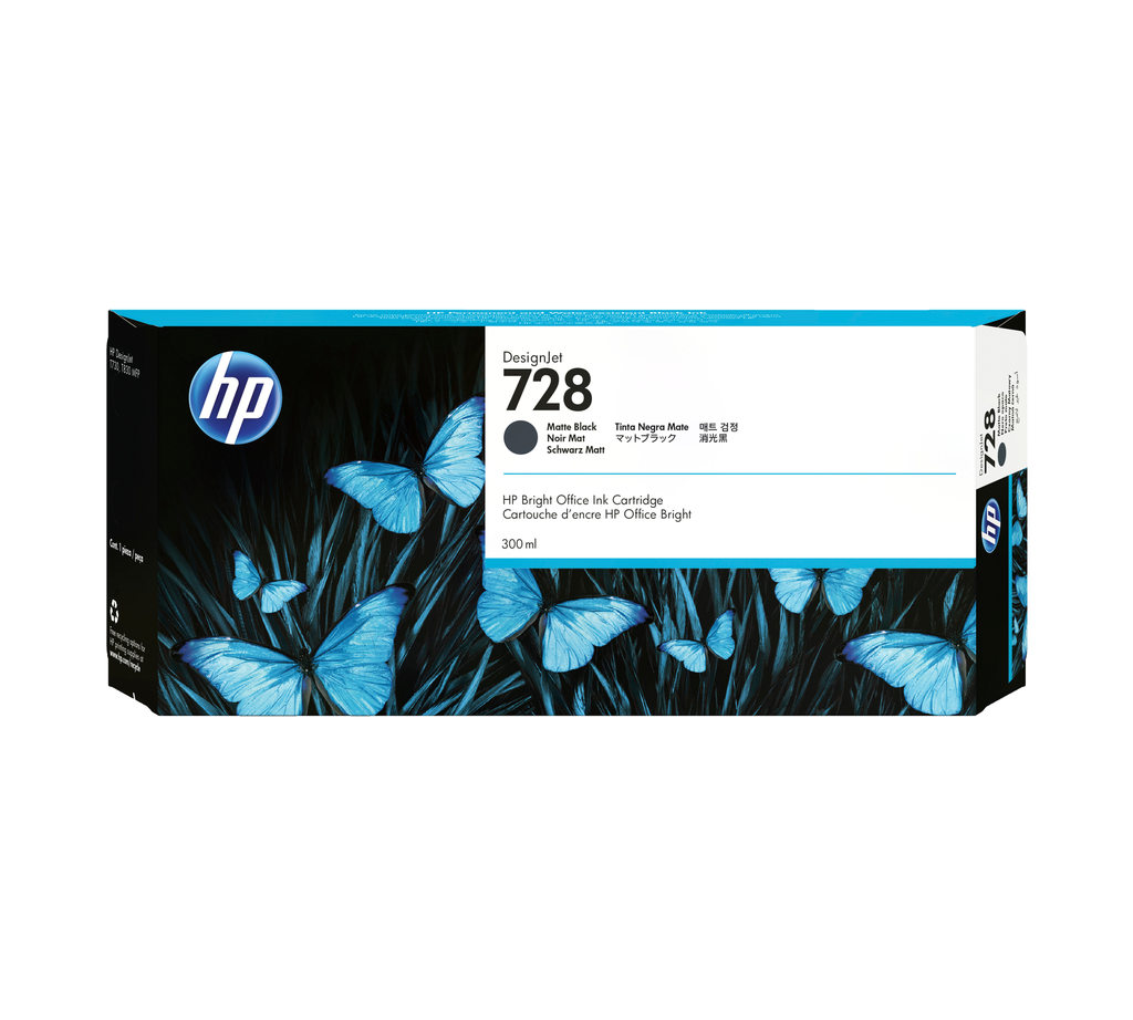 Tintenpatrone HP 728 / F9J68A Schwarz, 300 ml