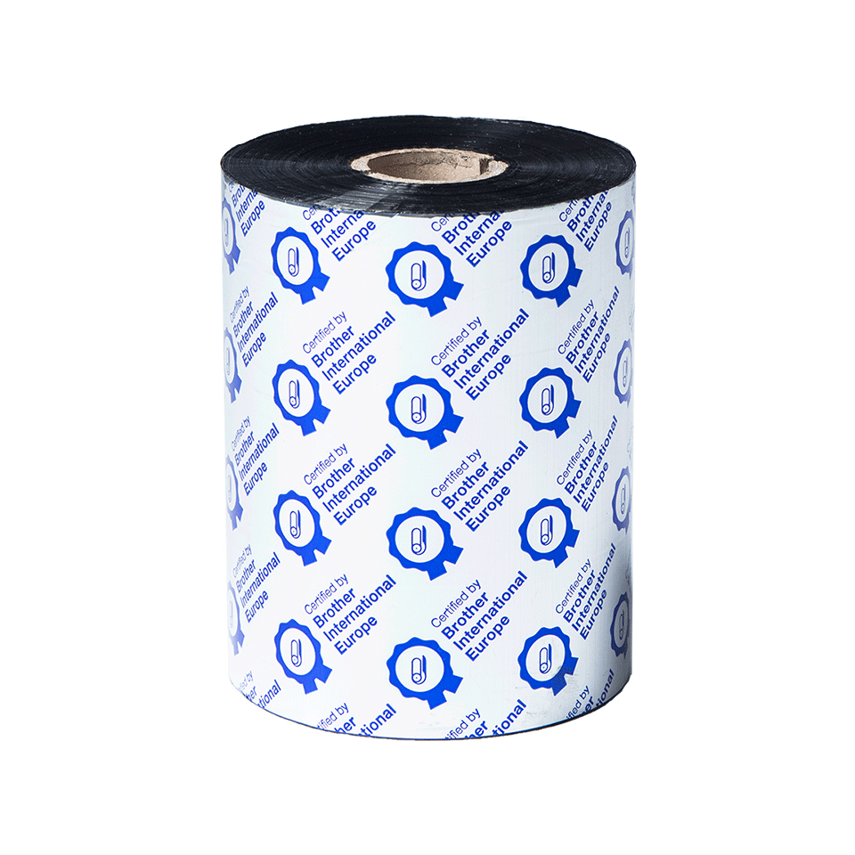 Brother BWS-1D600-110 standard wax thermal transfer ribbon, 110 mm x 600 m, pack of 6
