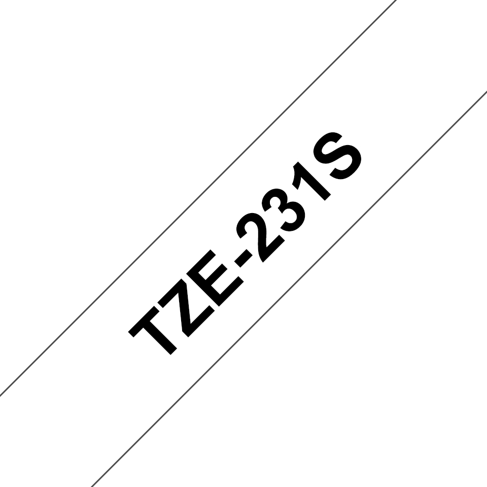 [TZE231S2] Brother TZe-231S2 / TZE231S2 laminated tape, black on white, 12 mm x 4 m