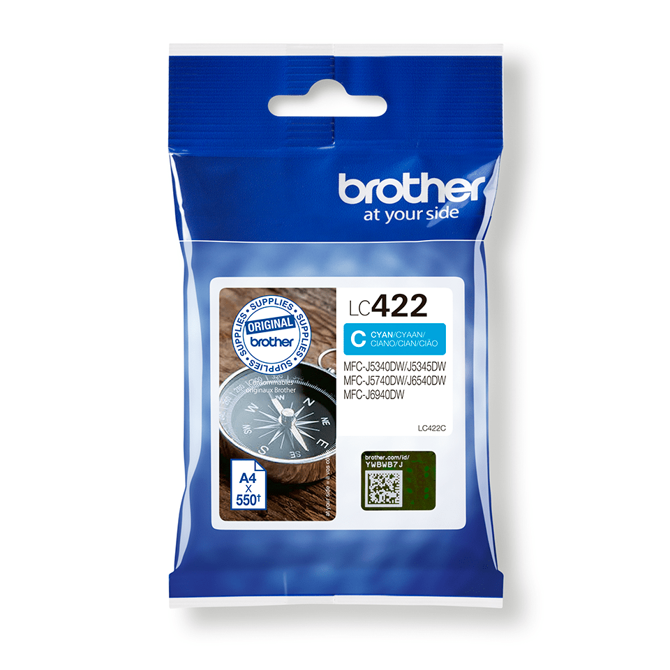 Cartouche d'encre Brother LC-422C / LC422C cyan, 550 pages