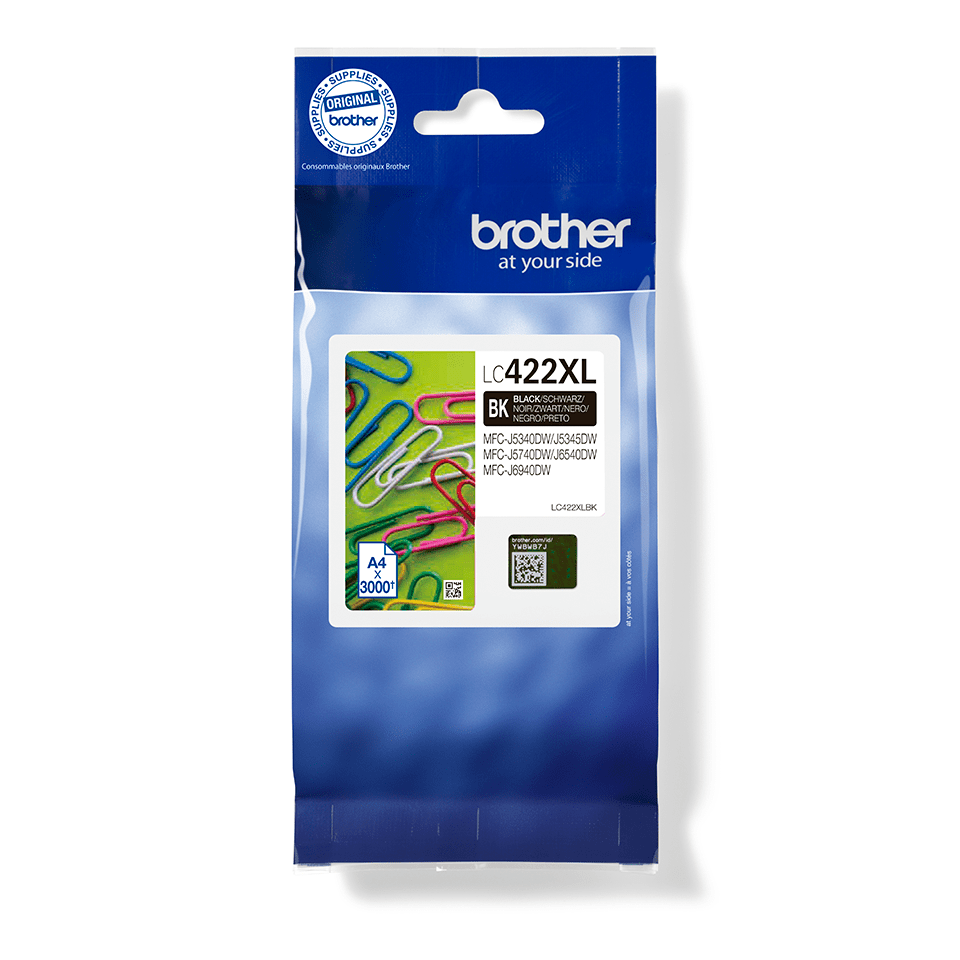Brother Tintenpatrone LC-422XLBK / LC422XLBK Schwarz XL, 3.000 Seiten