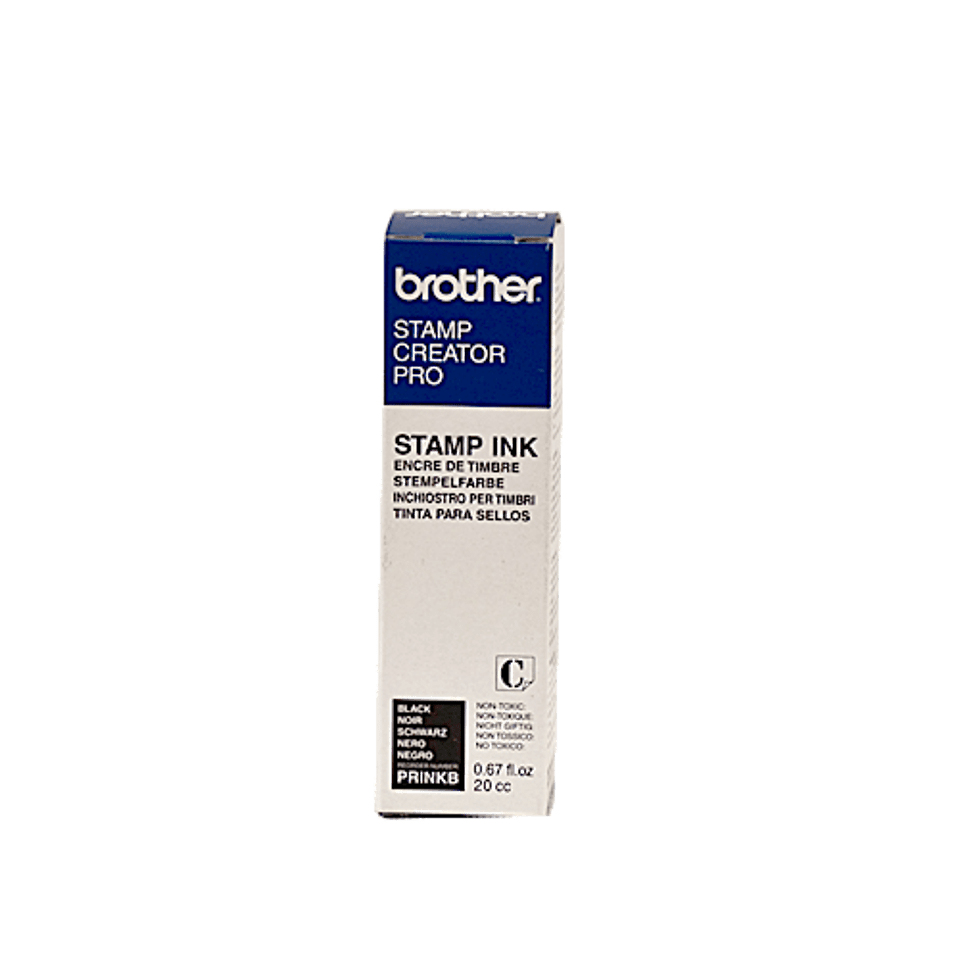 Flacon de recharge d'encre Brother PRINKB noire pour tampons PR