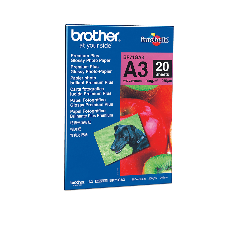 Brother BP71GA3 Fotopapier glänzend A3, 20 Blatt, 260 g/m²
