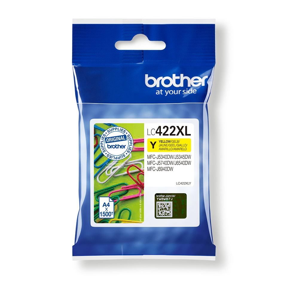 [LC422XLY] Cartouche d'encre Brother LC-422XLY / LC422XLY jaune XL, 1 500 pages
