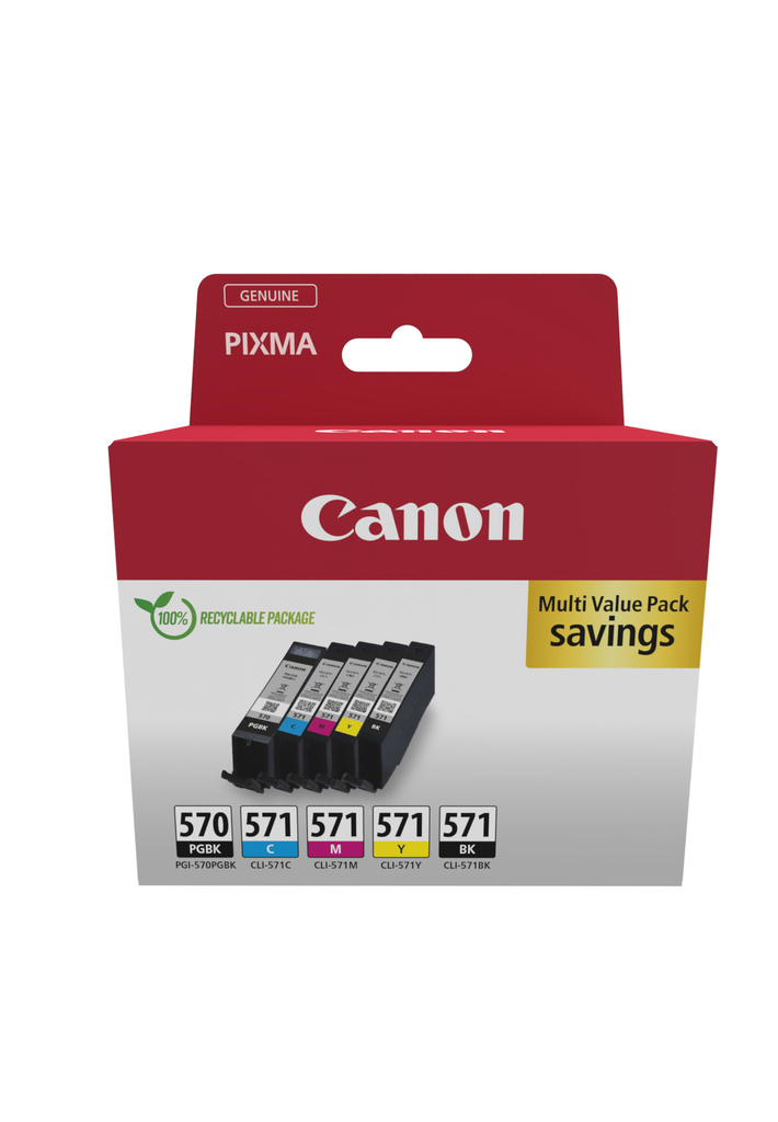 [0372C006] Multipack Tintenpatronen Canon PGI-570/CLI-571 / 0372C006, 5 Farben