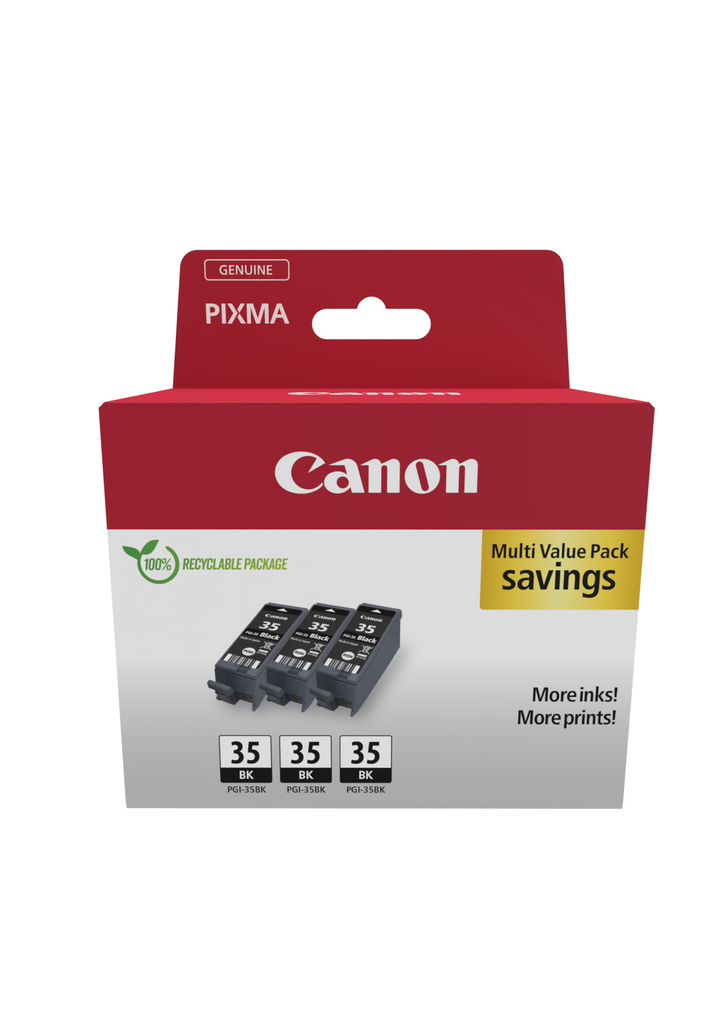 3er-Pack Tintenpatronen Canon PGI-35 / 1509B028 Schwarz