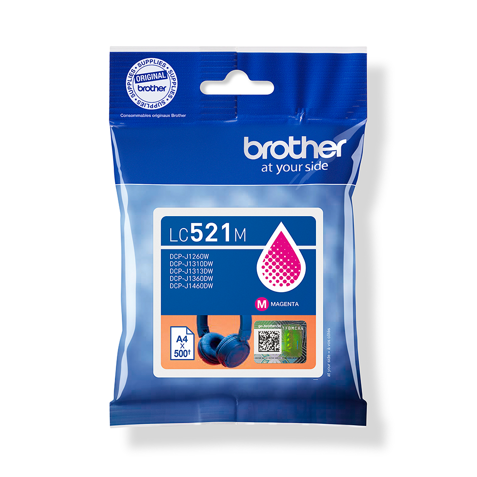 Brother Tintenpatrone LC-521M / LC521M Magenta, 500 Seiten
